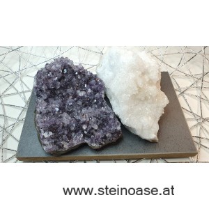 Set Reinigen & Aufladen mit Amethyst + Schneequarz